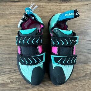 Scarpa Vapor V Womens 39 EU US 7.5 Dahlia/Aqua Climbing Shoe Vibram XS Italy NWT